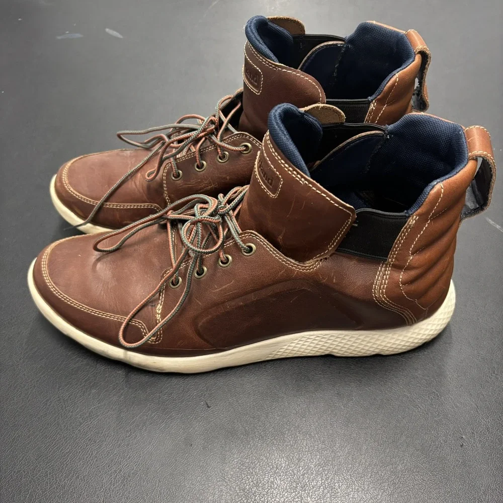 Timberland Men's Flyroam Sport Hiker Hiking BOOTS Leather Brown Size 15